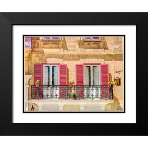 Traditional Maltese house in Mdina-Malta Black Modern Wood Framed Art Print with Double Matting by Frank, Assaf