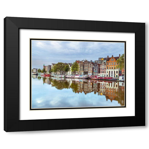 Amsterdam-reflections Black Modern Wood Framed Art Print with Double Matting by Frank, Assaf