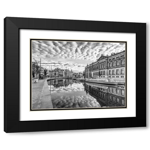 Amsterdam-reflections Black Modern Wood Framed Art Print with Double Matting by Frank, Assaf