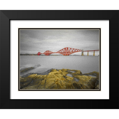 Forth Rail Bridge, Scotland Black Modern Wood Framed Art Print with Double Matting by Frank, Assaf