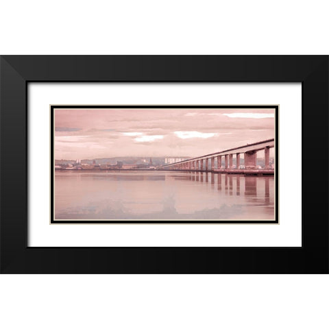 Tay Road Bridge over river Tay-Dundee-Scotland Black Modern Wood Framed Art Print with Double Matting by Frank, Assaf