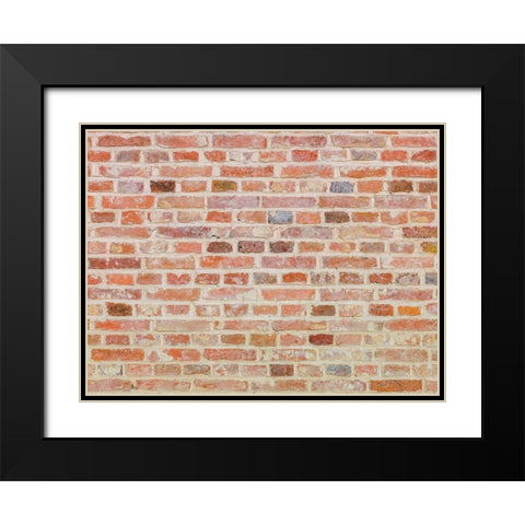 Brick Wall Black Modern Wood Framed Art Print with Double Matting by Frank, Assaf