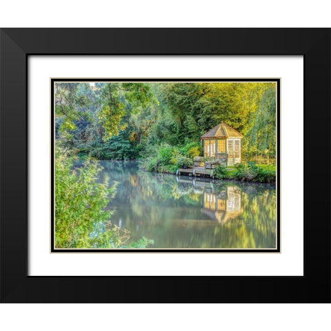 Gazebo by Basingstoke canal Black Modern Wood Framed Art Print with Double Matting by Frank, Assaf