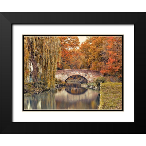 Bridge over a canal Black Modern Wood Framed Art Print with Double Matting by Frank, Assaf