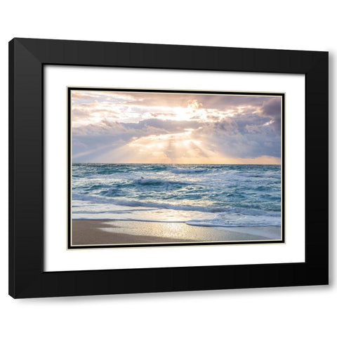 Sunset at seaside Black Modern Wood Framed Art Print with Double Matting by Frank, Assaf