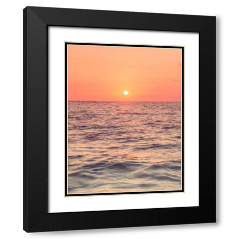Sunset on the beach Black Modern Wood Framed Art Print with Double Matting by Frank, Assaf