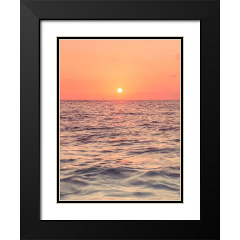 Sunset on the beach Black Modern Wood Framed Art Print with Double Matting by Frank, Assaf