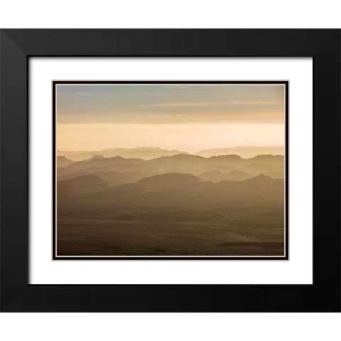 Ramon Crater-Negev-Israel Black Modern Wood Framed Art Print with Double Matting by Frank, Assaf
