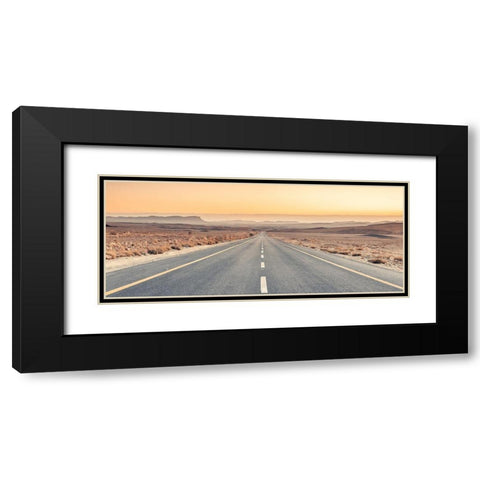 Desert road in Israel Black Modern Wood Framed Art Print with Double Matting by Frank, Assaf