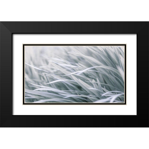 Leaves-abstract Black Modern Wood Framed Art Print with Double Matting by Frank, Assaf