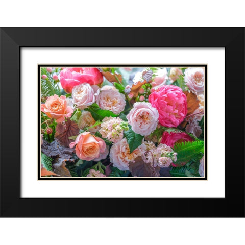 Mixed flowers Black Modern Wood Framed Art Print with Double Matting by Frank, Assaf