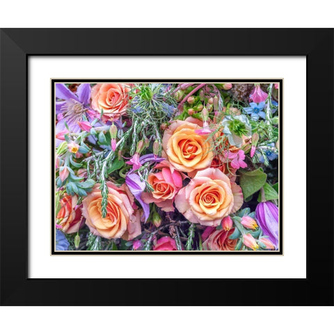 Roses and mixed flowers Black Modern Wood Framed Art Print with Double Matting by Frank, Assaf