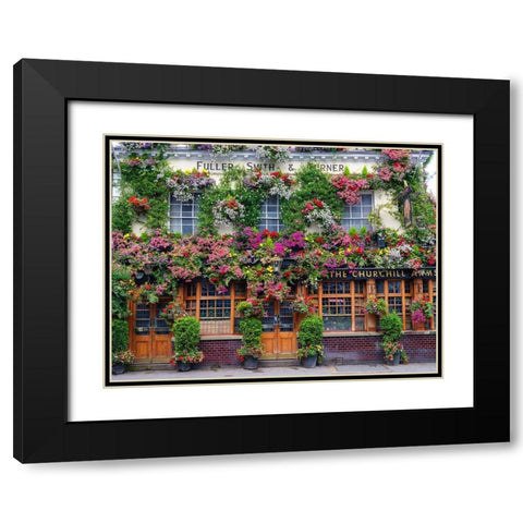 The Churchill Arms pub-London Black Modern Wood Framed Art Print with Double Matting by Frank, Assaf
