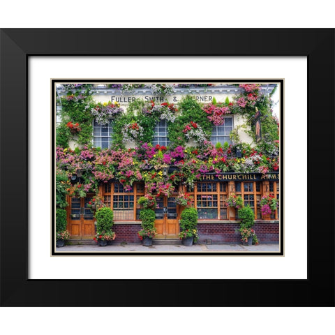 The Churchill Arms pub-London Black Modern Wood Framed Art Print with Double Matting by Frank, Assaf