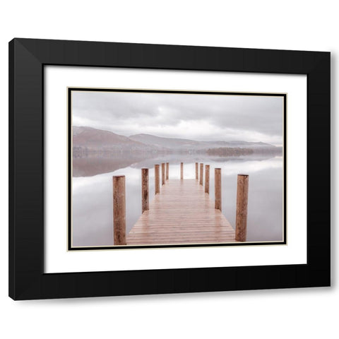 Derwentwater pier Black Modern Wood Framed Art Print with Double Matting by Frank, Assaf