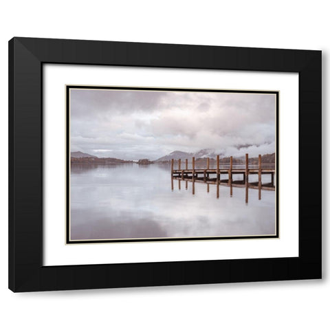 Derwentwater pier Black Modern Wood Framed Art Print with Double Matting by Frank, Assaf