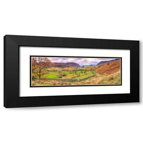 Panorama of lake district Black Modern Wood Framed Art Print with Double Matting by Frank, Assaf