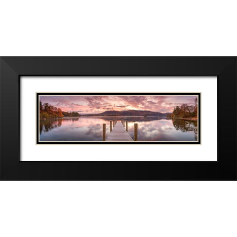 Derwentwater pier Black Modern Wood Framed Art Print with Double Matting by Frank, Assaf