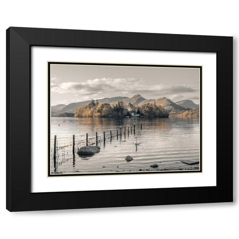 Morning at Derwent island-Derwentwater Black Modern Wood Framed Art Print with Double Matting by Frank, Assaf