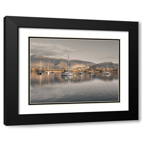Sailing boats at Derwentwater Black Modern Wood Framed Art Print with Double Matting by Frank, Assaf
