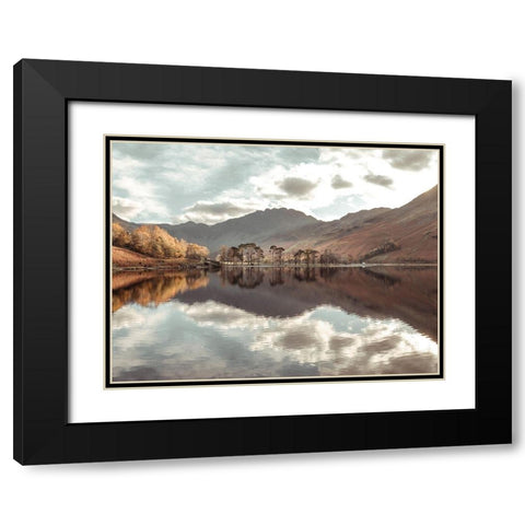 Still Lake-Lake District Black Modern Wood Framed Art Print with Double Matting by Frank, Assaf
