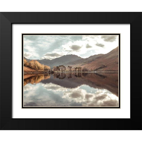 Still Lake-Lake District Black Modern Wood Framed Art Print with Double Matting by Frank, Assaf