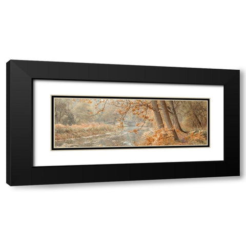 Canal through a forest Black Modern Wood Framed Art Print with Double Matting by Frank, Assaf