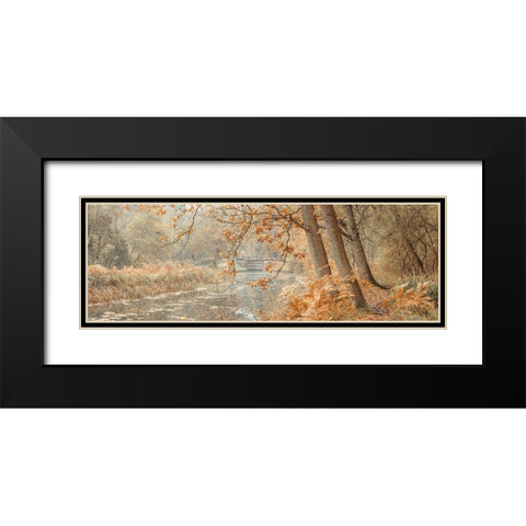 Canal through a forest Black Modern Wood Framed Art Print with Double Matting by Frank, Assaf