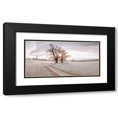 Dirt road through a meadow Black Modern Wood Framed Art Print with Double Matting by Frank, Assaf