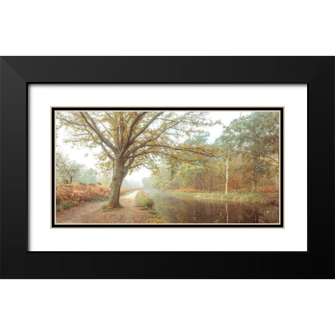 Canal on a autumn day Black Modern Wood Framed Art Print with Double Matting by Frank, Assaf