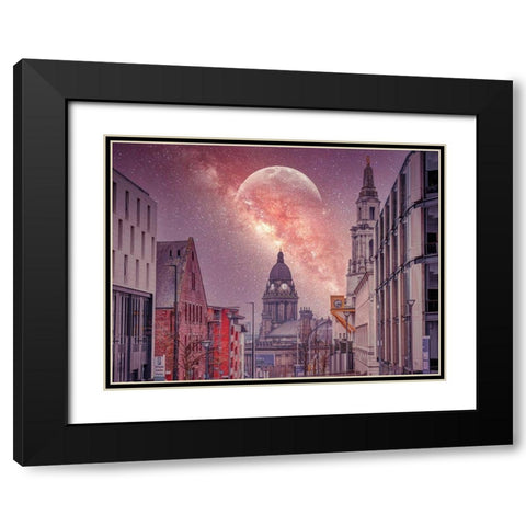 Starry night-Leeds Black Modern Wood Framed Art Print with Double Matting by Frank, Assaf