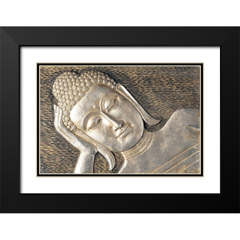 Sleeping Buddha Black Modern Wood Framed Art Print with Double Matting by Frank, Assaf