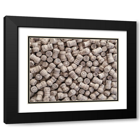Champagne Corks Black Modern Wood Framed Art Print with Double Matting by Frank, Assaf