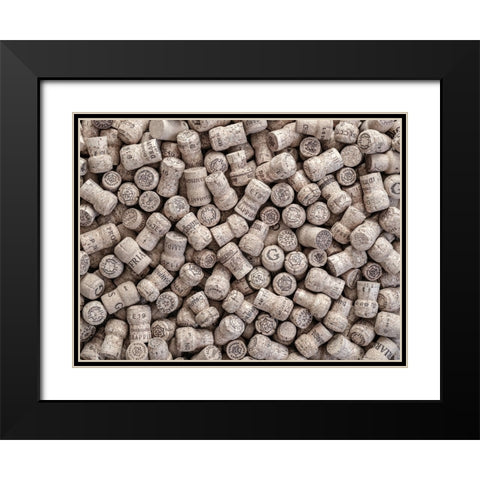 Champagne Corks Black Modern Wood Framed Art Print with Double Matting by Frank, Assaf