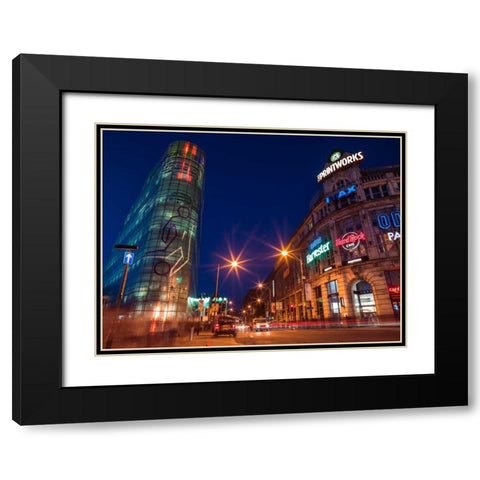 AF20120929 Manchester 107 Black Modern Wood Framed Art Print with Double Matting by Frank, Assaf