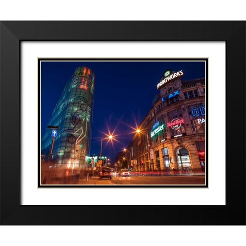 AF20120929 Manchester 107 Black Modern Wood Framed Art Print with Double Matting by Frank, Assaf