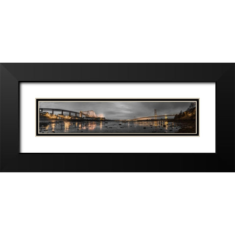 AF20150307 Forth Bridge 1562PC12 Black Modern Wood Framed Art Print with Double Matting by Frank, Assaf