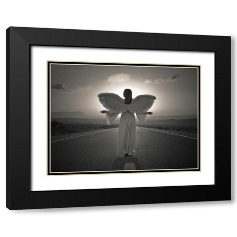 FTBR 1699 Road Angel Black Modern Wood Framed Art Print with Double Matting by Frank, Assaf