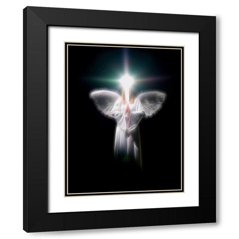 FTBR 1701 Angel Black Modern Wood Framed Art Print with Double Matting by Frank, Assaf