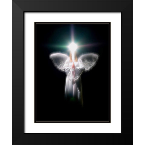 FTBR 1701 Angel Black Modern Wood Framed Art Print with Double Matting by Frank, Assaf