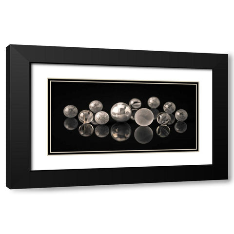 AF20150227 Marbles 123C03 Black Modern Wood Framed Art Print with Double Matting by Frank, Assaf