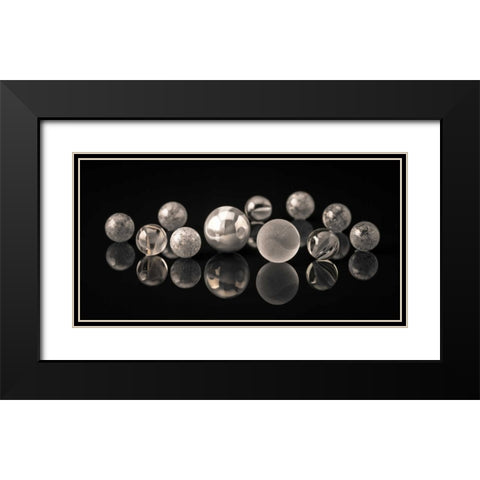 AF20150227 Marbles 123C03 Black Modern Wood Framed Art Print with Double Matting by Frank, Assaf