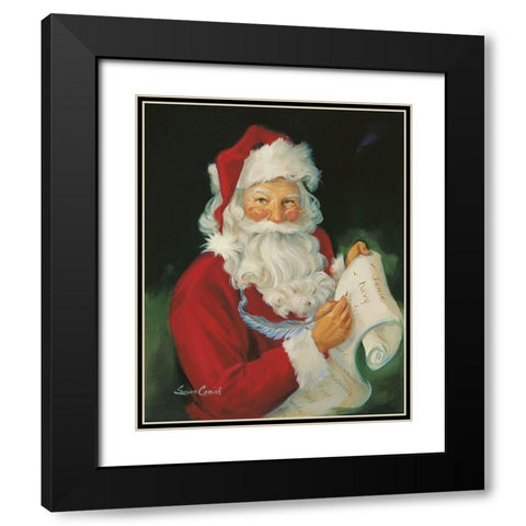 Checking His List Black Modern Wood Framed Art Print with Double Matting by Comish, Susan