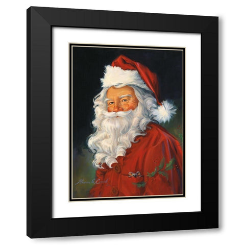 Santa Claus Black Modern Wood Framed Art Print with Double Matting by Comish, Susan
