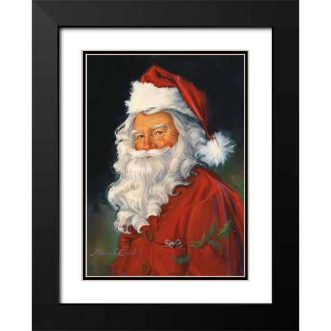 Santa Claus Black Modern Wood Framed Art Print with Double Matting by Comish, Susan