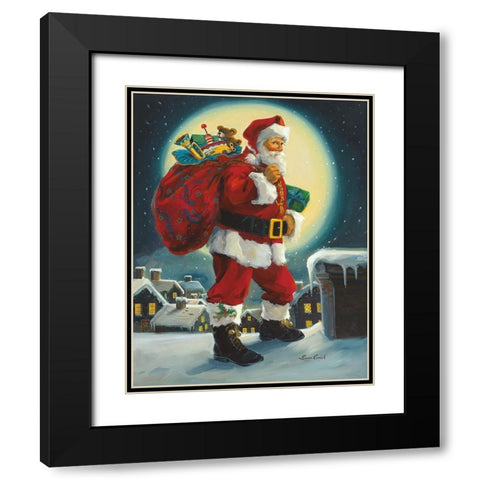 Up On The Rooftop Black Modern Wood Framed Art Print with Double Matting by Comish, Susan