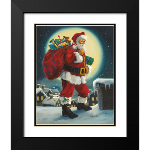 Up On The Rooftop Black Modern Wood Framed Art Print with Double Matting by Comish, Susan