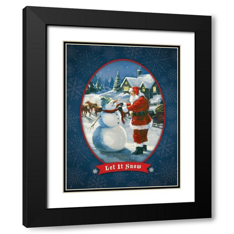 Let It Snow Black Modern Wood Framed Art Print with Double Matting by Comish, Susan