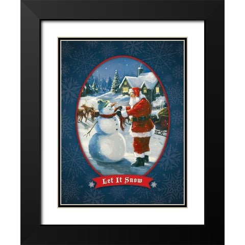 Let It Snow Black Modern Wood Framed Art Print with Double Matting by Comish, Susan