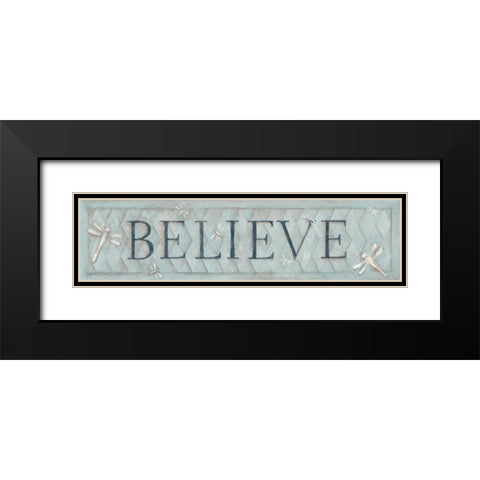 Believe Black Modern Wood Framed Art Print with Double Matting by Marrott, Stephanie